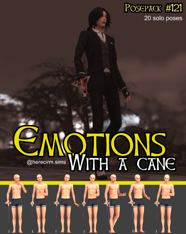Emotions with A Cane Pose Pack