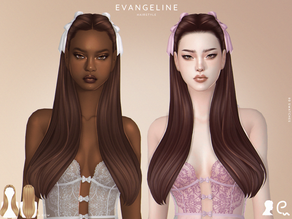 Evangeline Stylish Long Middle Parted Hairstyle for Female