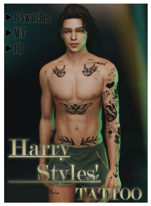 Harry Styles Full Body Tattoo for Male and Female