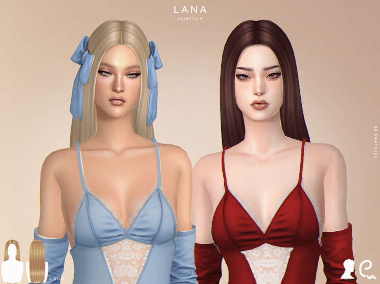 Lana Straight Long Hair with Ribbon Accessory for Female