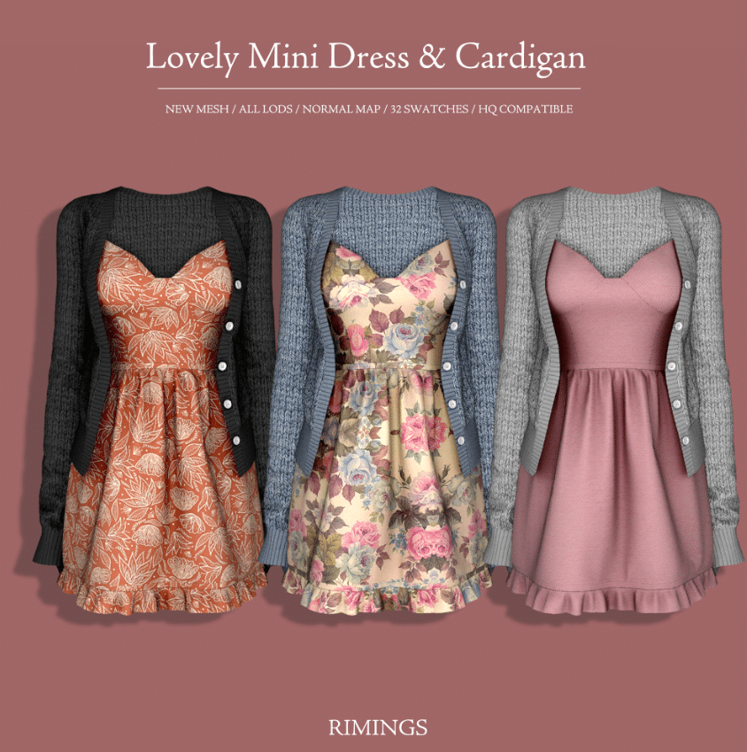 Lovely Mini Dress & Cardigan