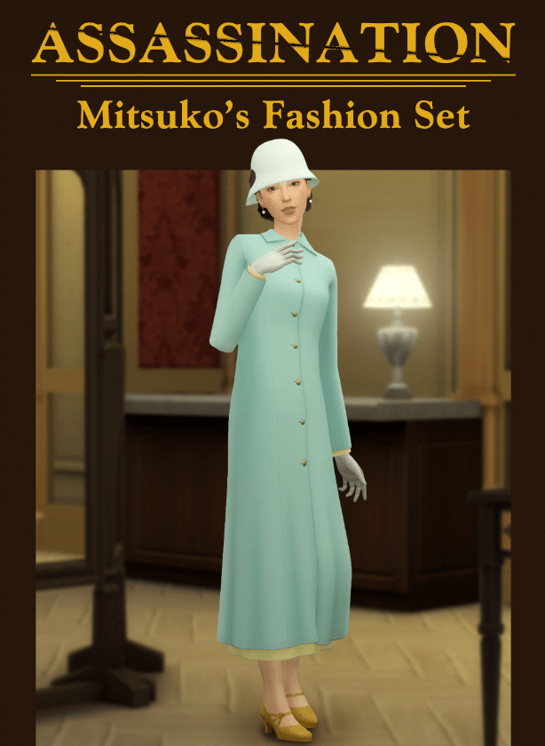 Mitsuko's Long Dress with Bucket Hat for Female