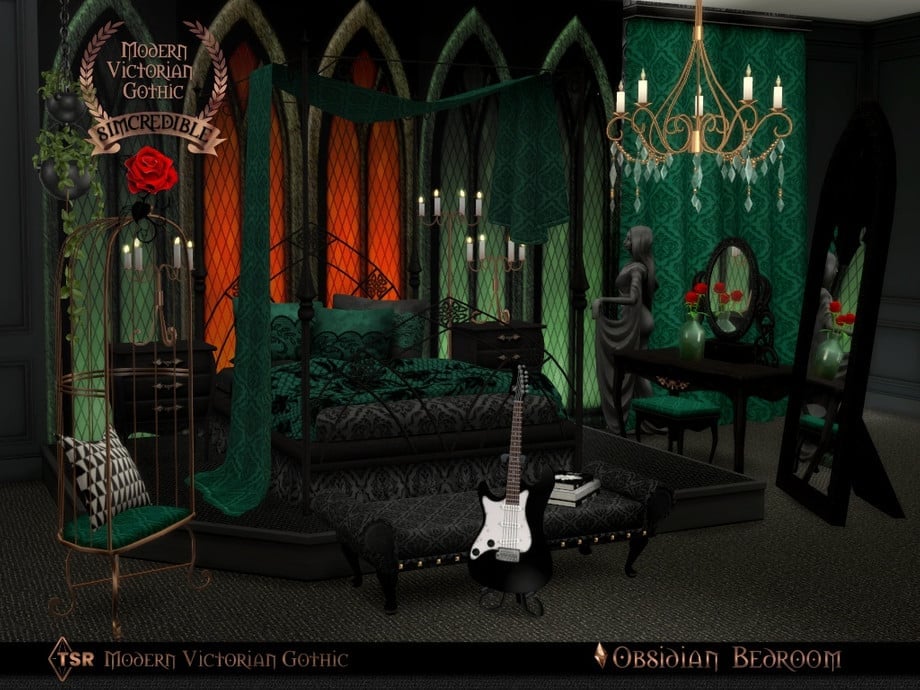 Modern Victorian Gothic - Obsidian Bedroom