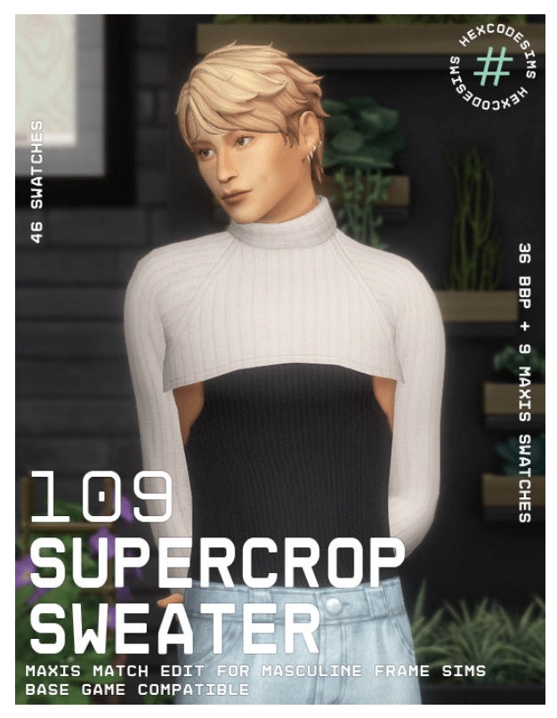 Sexy Cropped Sweater for Male