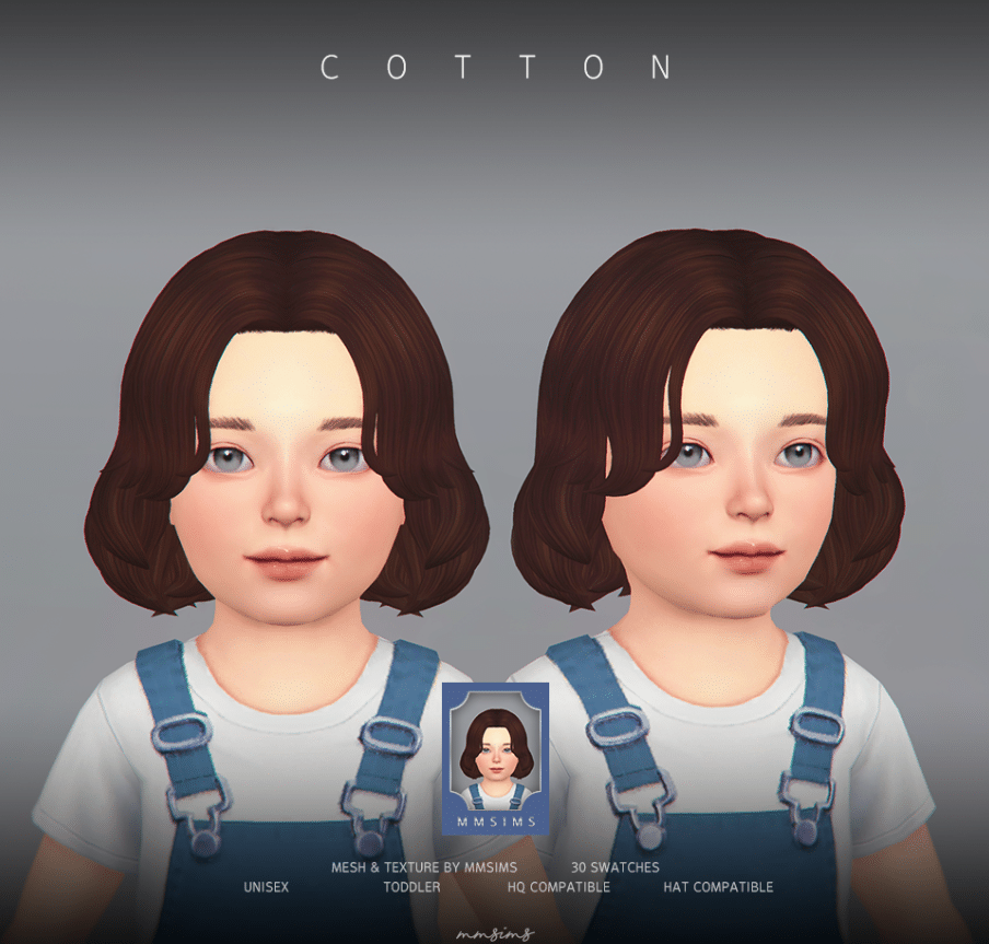 Short Middle Parted Wavy Hairstyle for Toddlers