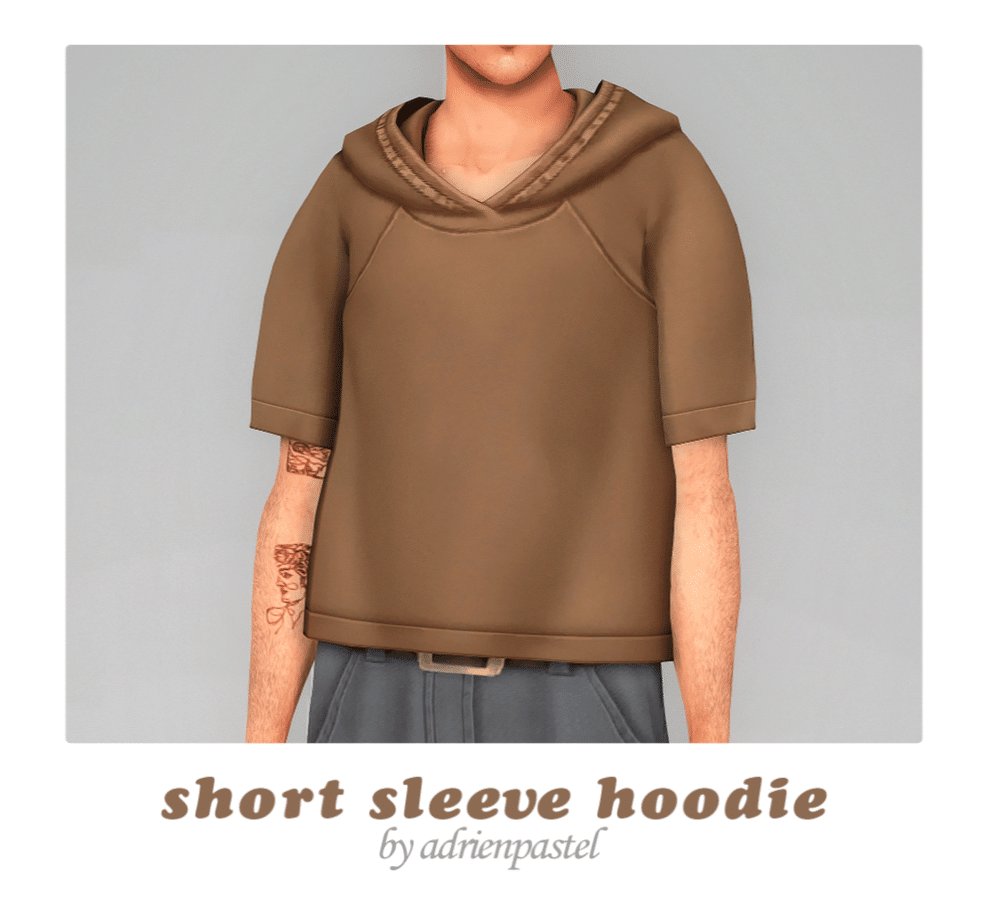 Short Sleeved Hoodie for Male