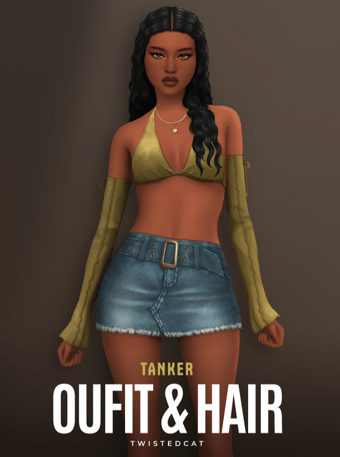 Tanker Clothes and Hairstyle Set for Female