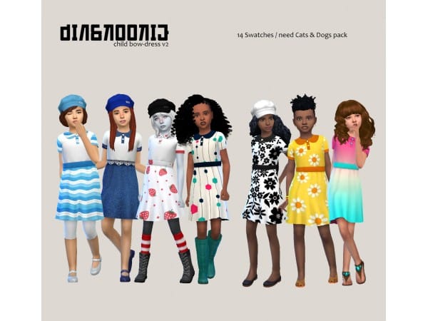 105070 child bow dress recolors sims4 featured image