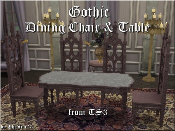 105663 gothic dining chair table from ts3 sims4 featured image