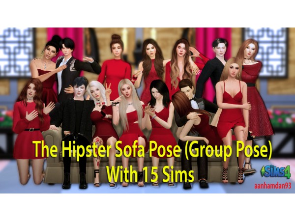 106161 the hipster sofa group pose sims4 featured image