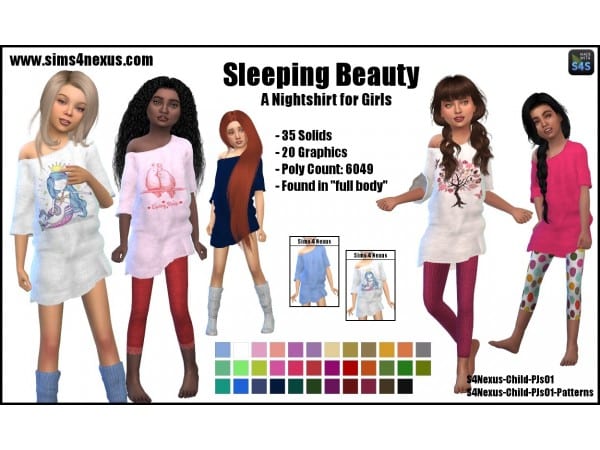 106464 sleeping beauty a nightshirt for girls sims4 featured image
