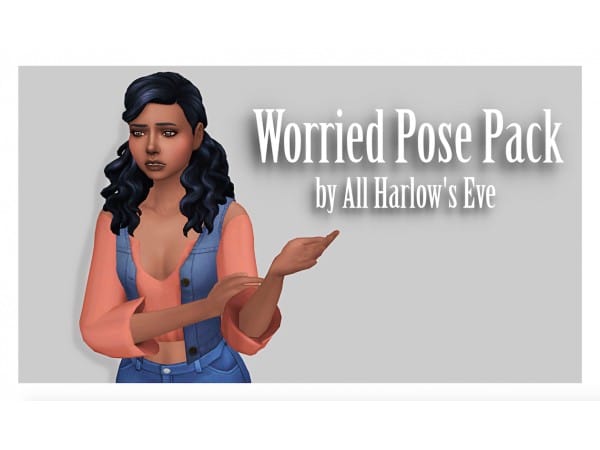 Serene Sighs: Worried Female Pose Pack (AlphaCC Collection)