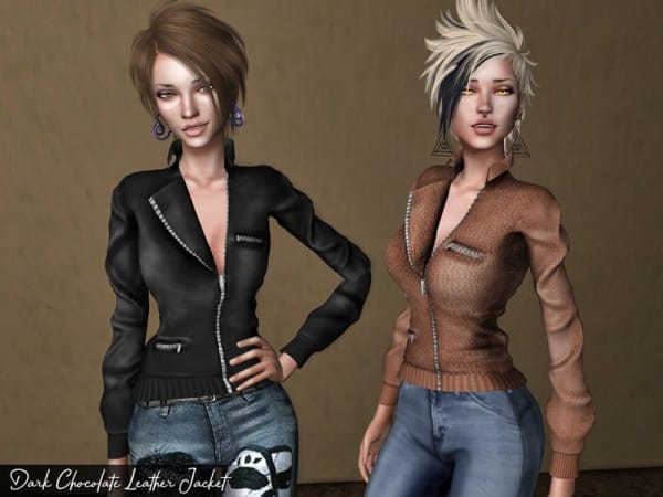 108894 dark chocolate leather jacket by genius sims4 featured image