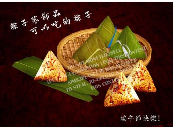 117375 zongzi sticky rice dumpling deco edible by thebleedingwoodland sims3 featured image