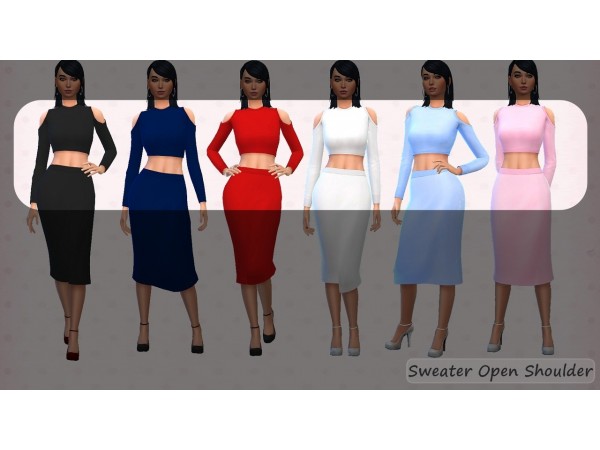 KasySims’ Chic Reveal: Open Shoulder Sweater Recolors (Trendy Alpha CC)