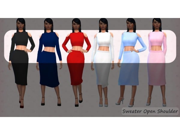 KasySims’ Chic Reveal: Open Shoulder Sweater Recolors (Trendy Alpha CC)