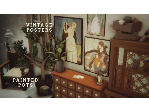 BlankSim’s Artisanal Array: Vintage Vogue Posters & Painted Pots (#HomeDecor Essentials)