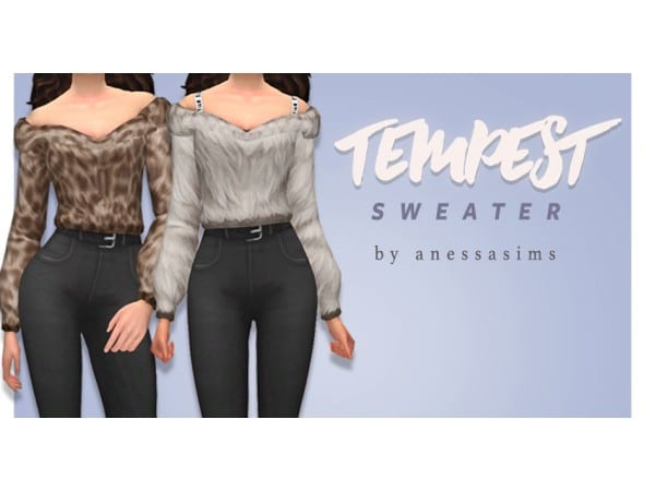 AnessaSims’ Tempest Sweater: Chic AlphaCC Female Tops (Clothing Sets)