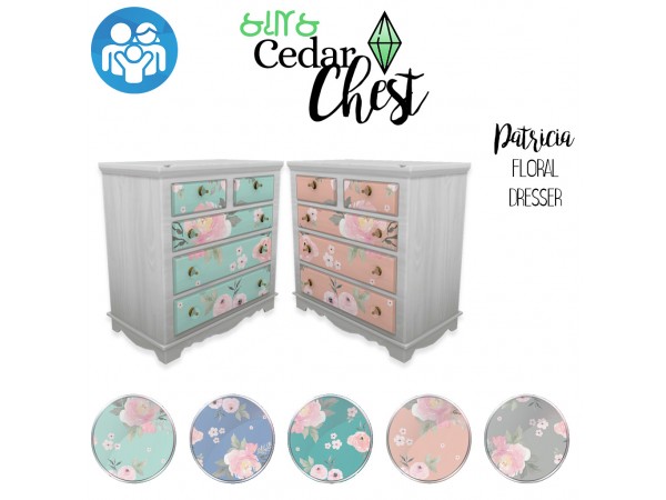 Cedar Elegance: Patricia’s Floral Dresser for Chic Wardrobe Organization (#TheCedarChest Collection)