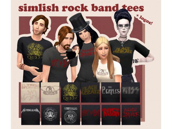 143616 simlish rock band tees by one million sims sims4 featured image