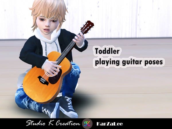 144523 toddler playing guitar poses by studio k creation sims4 featured image