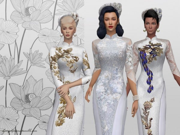 Lotus Elegance: HoangLapSims’ Vietnamese Traditional Attire (Dresses & Costumes)