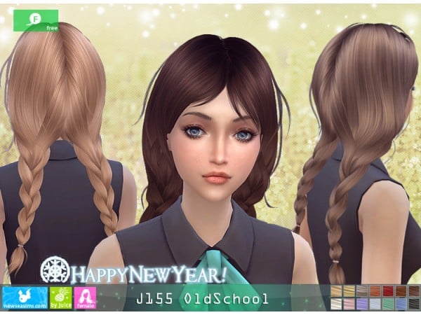 NewSeaSims Glamour: J155 Old School Alpha Hair (Long, Luscious Locks for Sims)