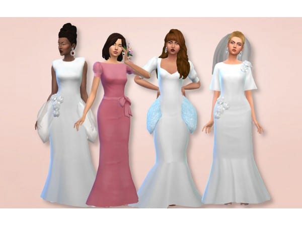 ZeusSim’s Vintage Vows: Iconic ’80s Wedding Dress Collection (#WeddingCC)