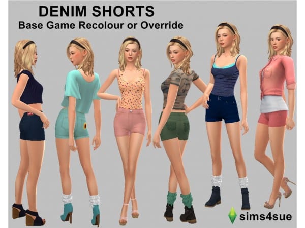 Sims4Sue’s Denim Delight (Base Game Compatible Female Shorts)