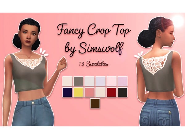 Simswolf’s Elegance: Chic AlphaCC Female Crop Tops (Fashion Forward Clothing Sets)