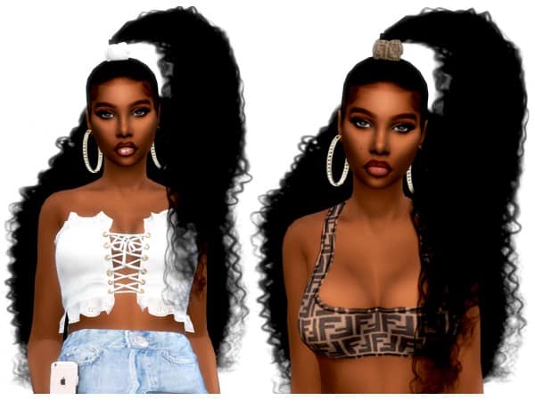 XxBlackSims Elegance: Kinky Updo & Pony Styles (Alpha Hair Collection for Female Afro)