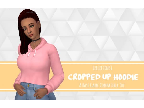 LeeLeeSims1’s Chic Cozy Cropped Hoodie (Trendy Female Tops & Alpha CC)