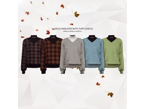 GorillaX3’s Fusion Fashion: V-Neck Sweater Meets Male Turtleneck (AlphaCC)