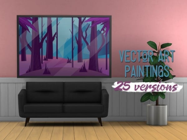 MidnightSkySims’ Artistry: Vector Paintings for Chic Decor (Accessories & Wall Hangings)