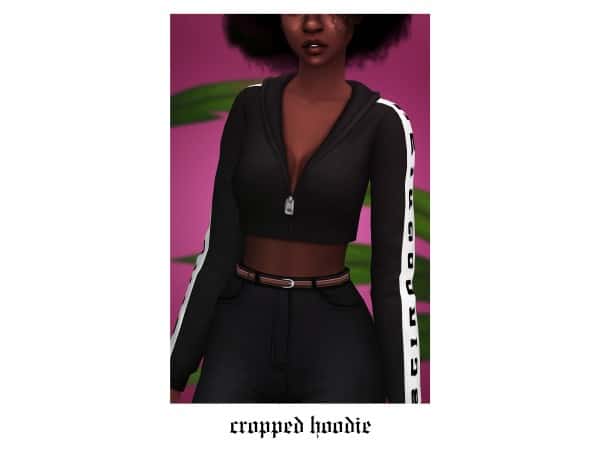 GrimCookies’ Enchanted Embrace (Chic Cropped Hoodie with Unique Arm Detail)
