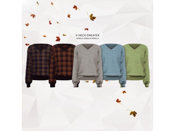 GorillaX3’s Classic Comfort: Stylish V-Neck Sweater (AlphaCC Male Collection)