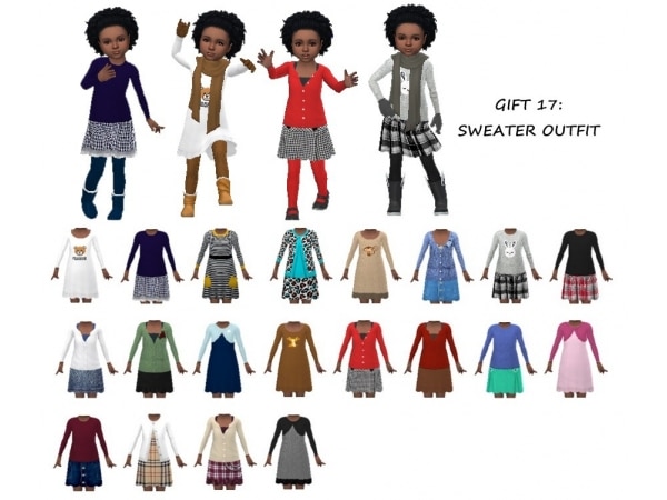 Sims4Sue’s SP12 Cozy Toddler Ensemble (Chic Sweaters & Accessories)