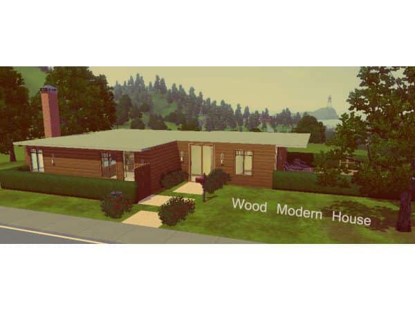 1733 wood modern house sims3 featured image