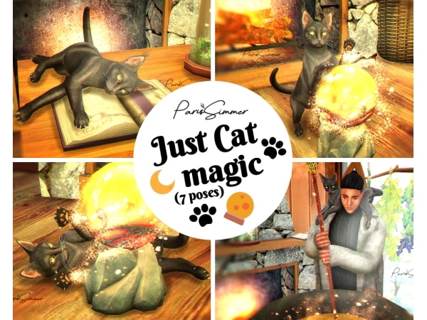 ParisSimmer’s Enchanted Felines: 7 Magical Cat Poses for Simblreen 2019 (#S4Gift)