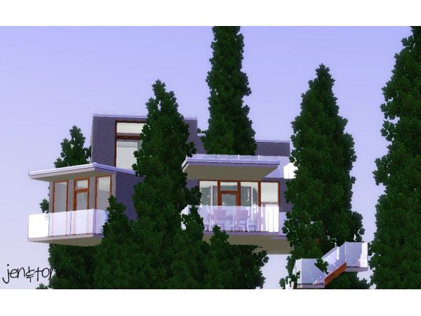 1753 modern tree house sims3 featured image