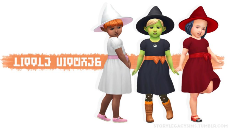 Little Witches Costume Set: Hats, Dresses, Necklaces for Toddlers