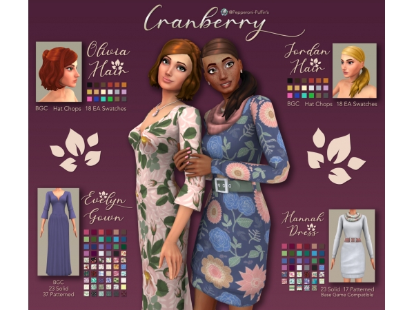 Pepperoni-Puffin’s Cranberry Elegance (Chic Dresses & Lush Alpha Hair)