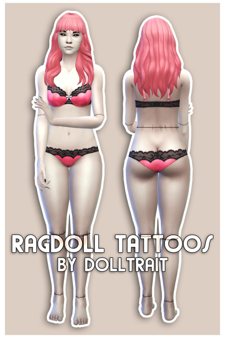 Search Results 39 Ragdoll Tattoos: Upper-Front Torso Design, Female Model, Single Swatch