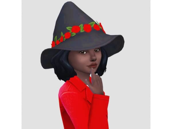 182180 kids accessory conversion rose witches hat by simlaughlove by servotea sims4 featured image