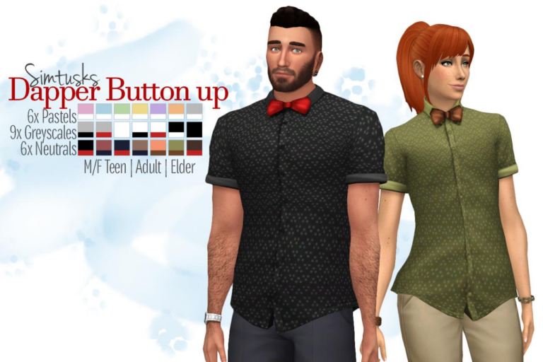 Search Results 19 Dapper Button-Up Gift: Bowtie Edition with Mesh Edit for Sims 4