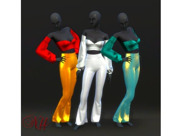 Alpha Attire: Chic Party Blouse & Bell Trousers (Trendy Female Sets)