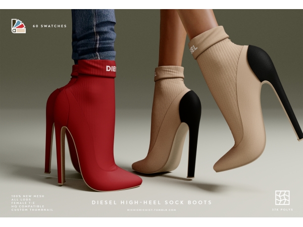 RichieRichiet’s Diesel Diva: High-Heel Sock Boots (#SexyFootwear)