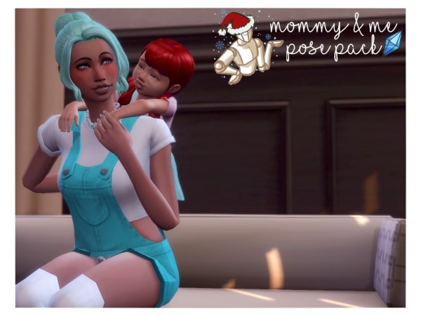 186933 simsmas advent series mommy me pose pack sims4 featured image