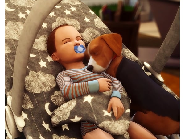 186943 baby and puppy posepack sims4 featured image
