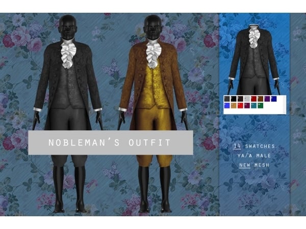Revolution Sims’ Regal Raiment: Nobleman’s Outfit (TS4 Alpha CC Collection)